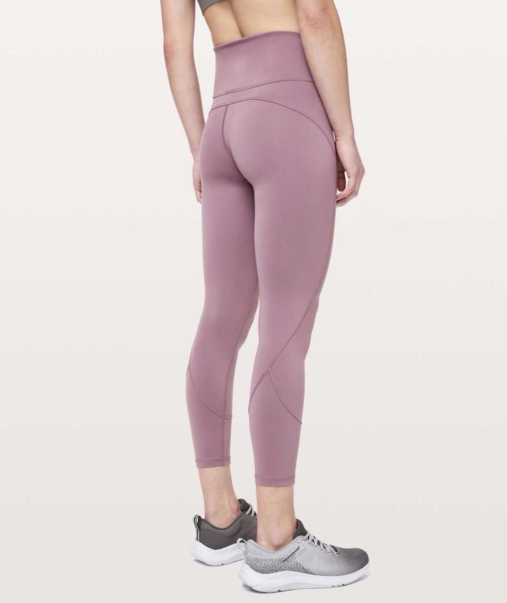 Lululemon In Movement Tight 25" Women 6 mauve Pink High Rise Leggings 7/8